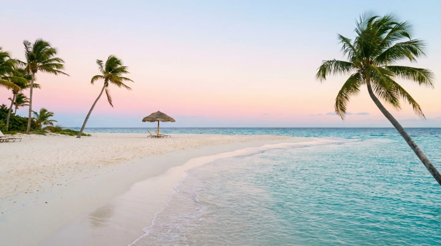 Idyllisch Caribisch strand op Anguilla met poederachtig wit zand en turquoise wateren