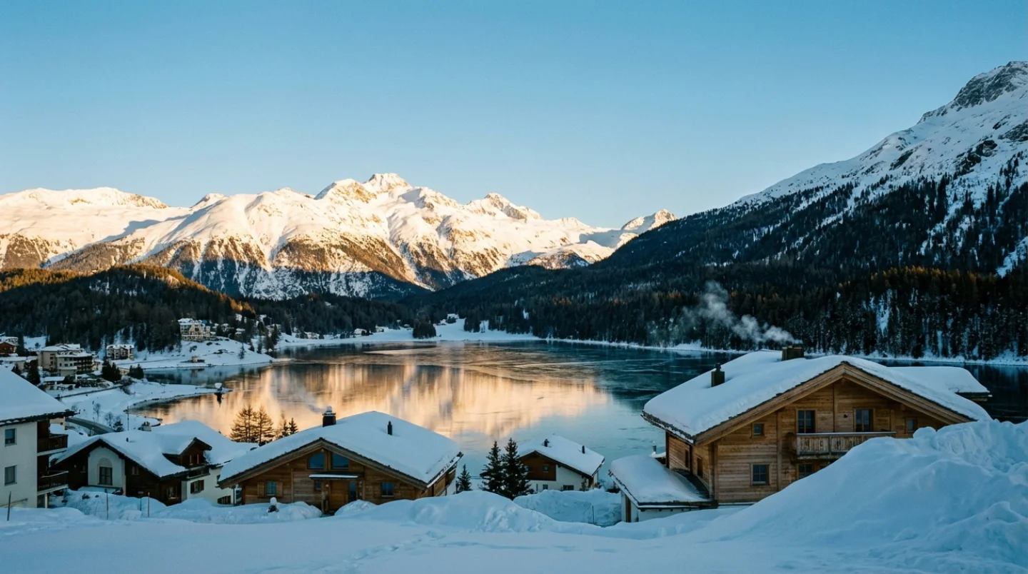 Majestueus winterpanorama van de Zwitserse Alpen vanuit St. Moritz