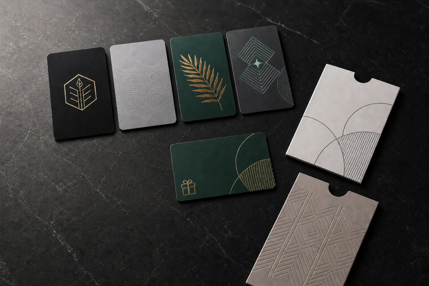 Coordinated PrintPlast casino credential program with tier cards, gift card and printed sleeves