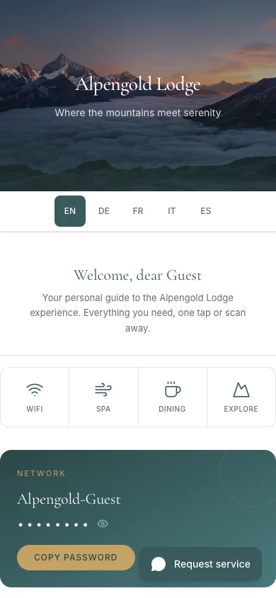 Digital guest directory for hotels