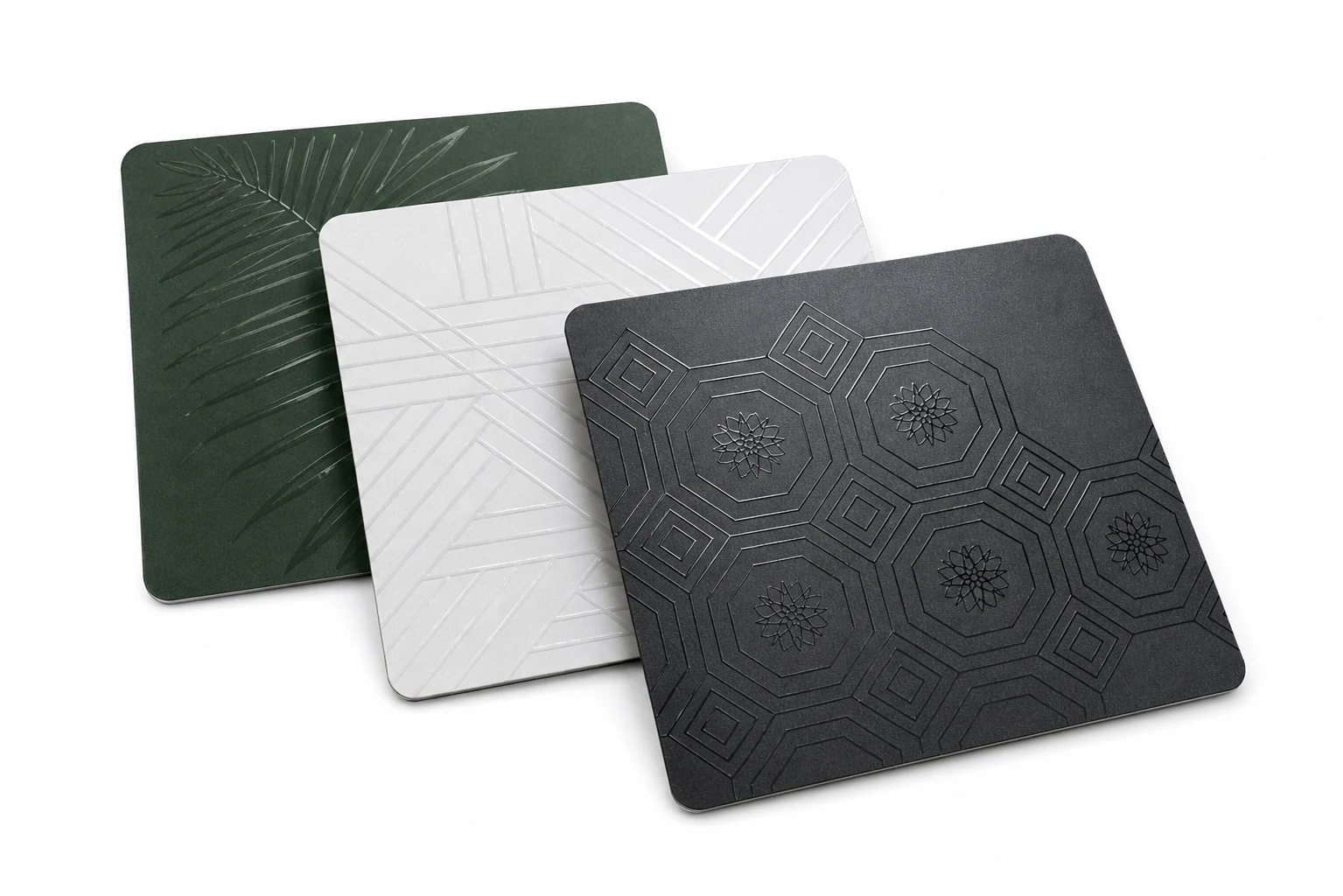 Matte hotel key cards with transparent gloss UV print detail