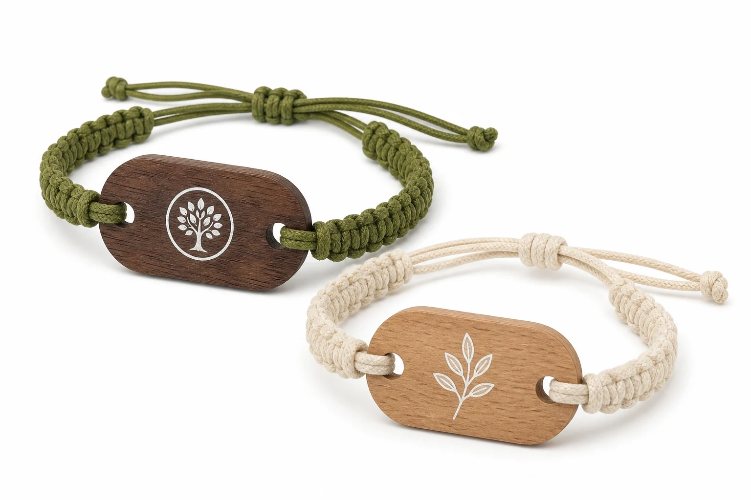 Braccialetti RFID personalizzati con tag in legno e finiture di stampa brandizzate